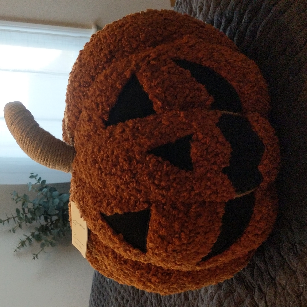 Pottery Barn Jack O'Lantern Pumpkin Pillow - Picture 1 of 2